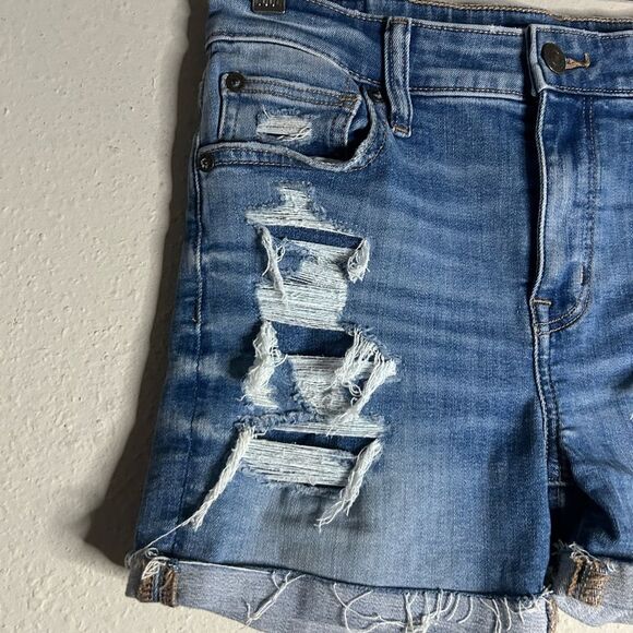 American Eagle Hi-Rise Shortie Jean Shorts Size 4 - Picture 3 of 14